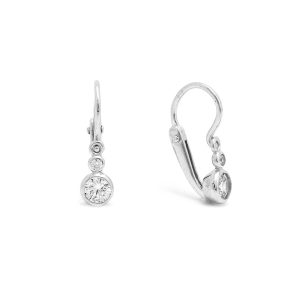 Zlaté dětské náušnice KARRY s bílým kamenem