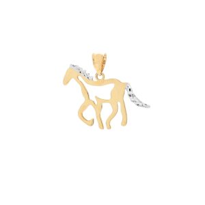 Zlatý přívěsek KŮŇ z kombinovaného zlata