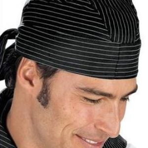 Kuchařský šátek kolem krku EGOchef – jemné bílé pásy