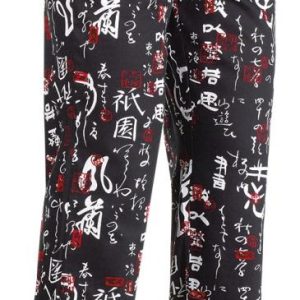 Kuchařské kalhoty EGOchef Japonské znaky, 100% bavlna L