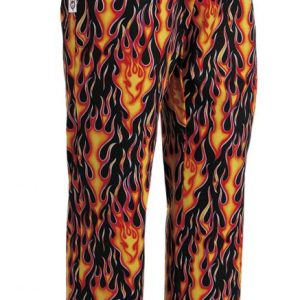 Kuchařské kalhoty EGOchef Plameny, 100% bavlna L