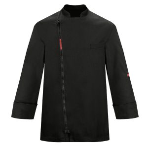 Kuchařský rondon TOMA (zapínání na zip) – černý, dlouhý rukáv M