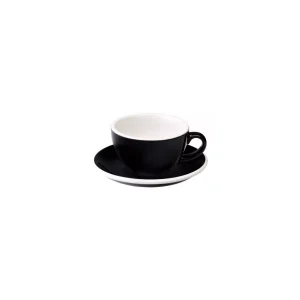 Loveramics Egg – Cappuccino 200 ml Cup and Saucer – Black
