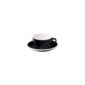 Loveramics Egg – Flat White 150 ml Cup and Saucer – Black