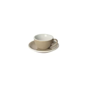 Loveramics Egg – Flat White 150 ml Cup and Saucer – Taupe
