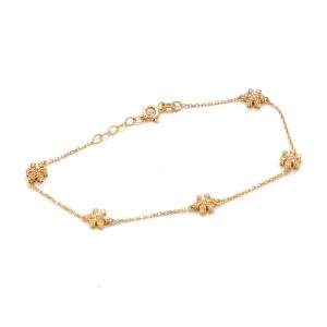 Zlatý náramek MAVIE s vločkami