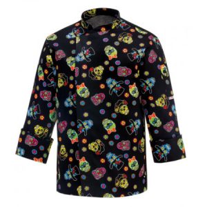 Kuchařský rondon EGOchef smrtky Mexico 100% bavlna – dlouhý rukáv 4XL