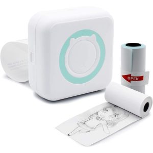 Přenosná mini tiskárna na baterie, chytrá tiskárna s termálním papírem, připojení Bluetooth