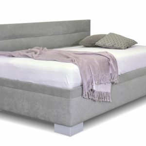 Čalouněná postel Niobe s bočním čelem a úložným prostorem, 120×200 cm