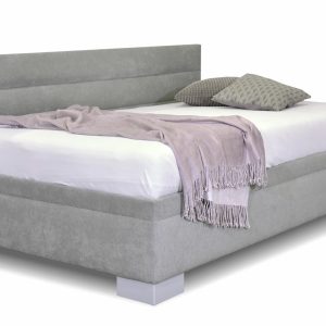 Čalouněná postel Niobe s bočním čelem a úložným prostorem, 140×200 cm