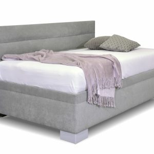 Čalouněná postel Niobe s bočním čelem a úložným prostorem, 90×200 cm