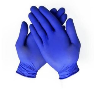 Nitrilové jednorázové rukavice nepudrované – modré L