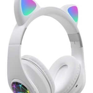 Oxe Bluetooth bezdrátová dětská sluchátka s ouškama, bílá