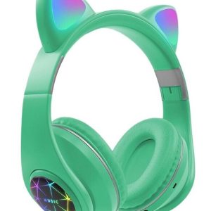 Oxe Bluetooth bezdrátová dětská sluchátka s ouškama, zelená