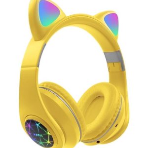 Oxe Bluetooth bezdrátová dětská sluchátka s ouškama, žlutá