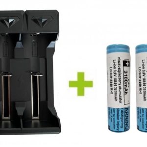 OXE nabíječka baterií 18650 / 26650 / 21700 / 16340 / 14500 / 10440, 4 porty a 4 ks nabíjecí baterie Li-Ion 18650 3,7V/3200mAh 10A LG