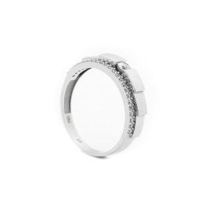 Zlatý prsten s bílými kamínky ABENA