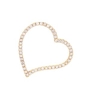 Zlatý přívěsek VELKÉ SRDCE se zirkony