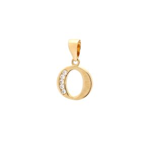 Zlatý přívěsek O se zirkony