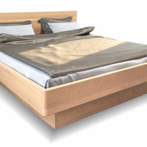 Moderní dřevěná buková postel s úložným prostorem PEGAS, rošty v ceně