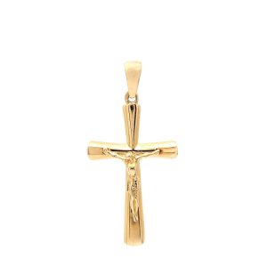 Přívěsek KŘÍŽEK s Ježíšem ze žlutého zlata