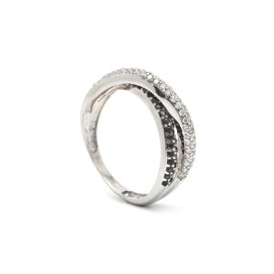 Zlatý dámský prsten Belt white