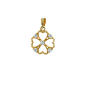 Přívěsek ZLATÝ ČTYŘLÍSTEK s kamínky