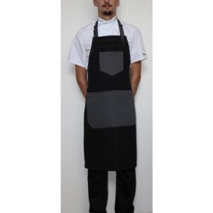 Kuchařská zástěra ke krku Profikuchař 100% bavlna FASHION – černá