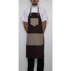 Kuchařská zástěra ke krku Profikuchař FASHION 100% bavlna – hnědá