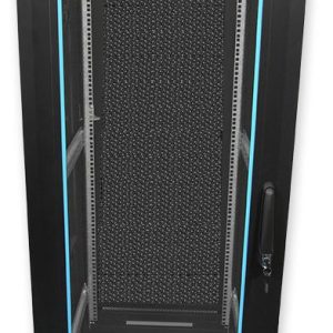 PSD.6842.B – stojanový, 42U, 600 x 800, sklo/perforace