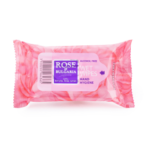 Vlhčené antibakteriální ubrousky s přírodní růžovou vodou Rose of Bulgaria 15 ks