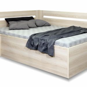 Rohová postel Richardo 140×200 s úložným prostorem a roštem, levá