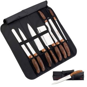 Royalty Line RL-K9C 9dílná profesionální sada nožů v plátěném pouzdře s korálky