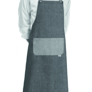 Kuchařská zástěra EGOchef ROCK ke krku s kapsou – Grey mix 70×90 cm