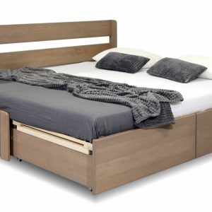 Rozkládací postel s úložným prostorem FUEGO – bez čel, masiv buk