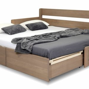 Rozkládací postel s úložným prostorem FUEGO – Levá, masiv buk