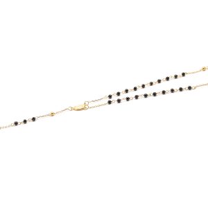 Zlatý řetízek RŮŽENEC s onyxem – krátký