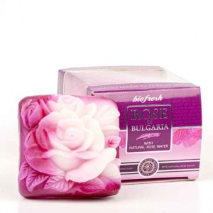 Glycerinové mýdlo Růže čtverec v krabičce Rose of Bulgaria 70g