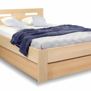 Postel s úložným prostorem SENÁTOR 120×200, masiv buk