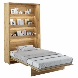 Vysoká sklápěcí postel ve skříni MONTERASSO, 120x200cm, dub artisan