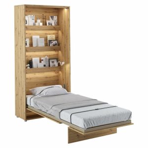 Vysoká sklápěcí postel ve skříni MONTERASSO, 90×200, dub artisan