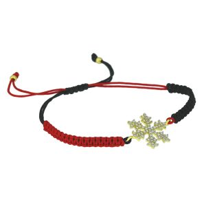 Ochranný červeno-černý náramek Zlatá vločka