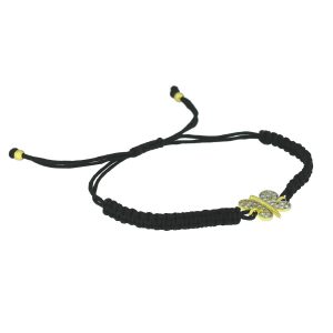 Ochranný černý náramek ZIRKÓNOVÝ MOTÝLEK