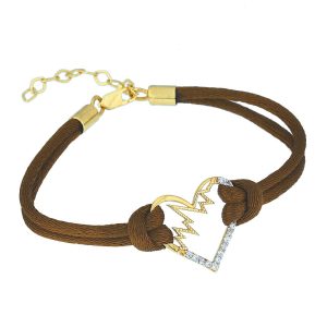Ochranný hnědý náramek PRASKLÁ SRDCE