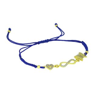 Ochranný modrý náramek se zlatými OZDOBAMI