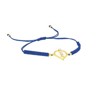 Ochranný náramek se zlatým srdcem s kamínky