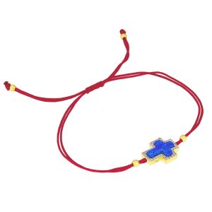 Ochranný náramek Zlatý azurový kříž