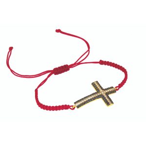 Ochranný náramek Zlatý bílo-černý kříž