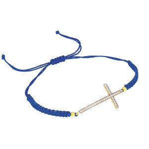 Ochranný náramek Zlatý bílý křížek