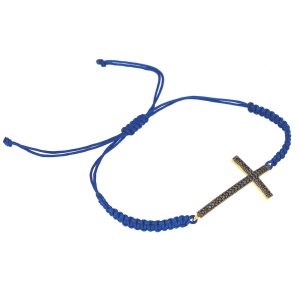 Ochranný náramek Zlatý černý křížek